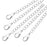 Necklace Chain Extender, 3.4mm Curb Links with Lobster Clasp 2 Inches, Silver Plated (5 Pieces)
