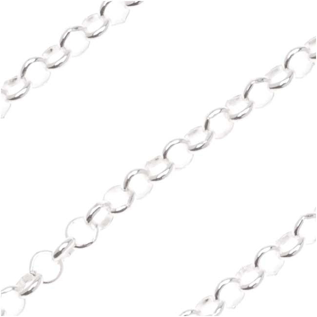 Sterling Silver Rolo Chain 2.4mm, by the Foot