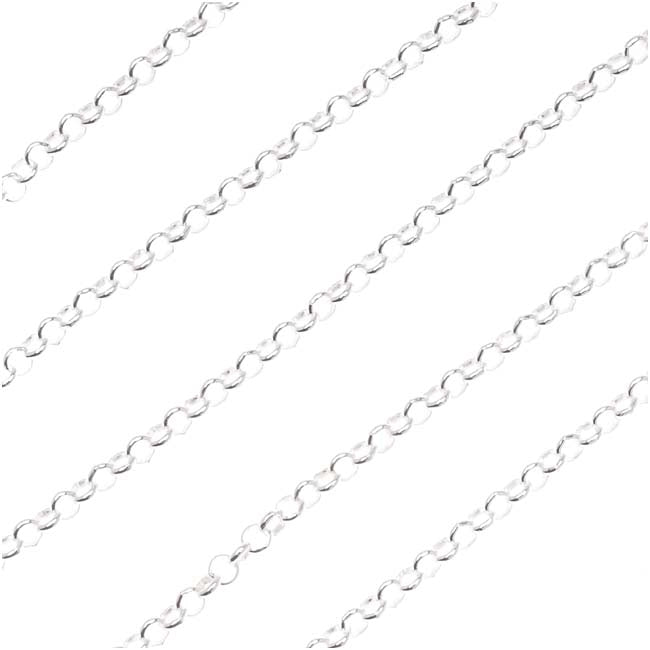 Sterling Silver Rolo Chain 2.4mm, by the Foot