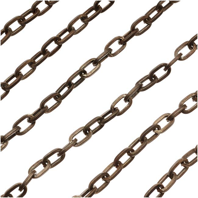 Vintaj Natural Brass Flat Cable Chain, 4.4mm, by the Foot