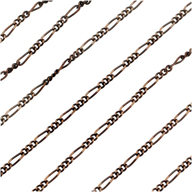 Vintaj Natural Brass Figaro Chain, 2mm, by the Foot