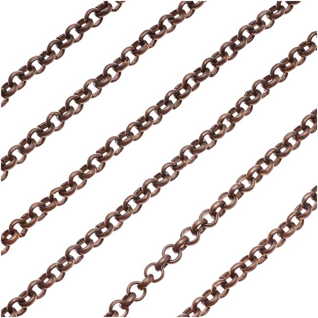 Vintaj Natural Brass Rolo Chain, 3.5mm, by the Foot