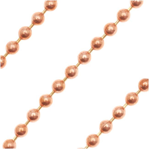 Genuine Copper, 2mm Ball Chain, by the Foot