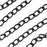 Black Color Aluminum Curb Chain, 5mm, by the Foot