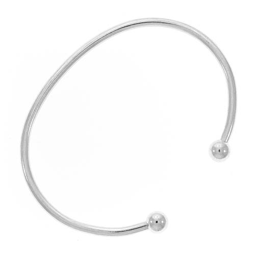 Bangle Cuff Bracelet, For European Style Large Hole Beads with Screw Ends 2.8mm, 6.5 Inches, Sterling Silver