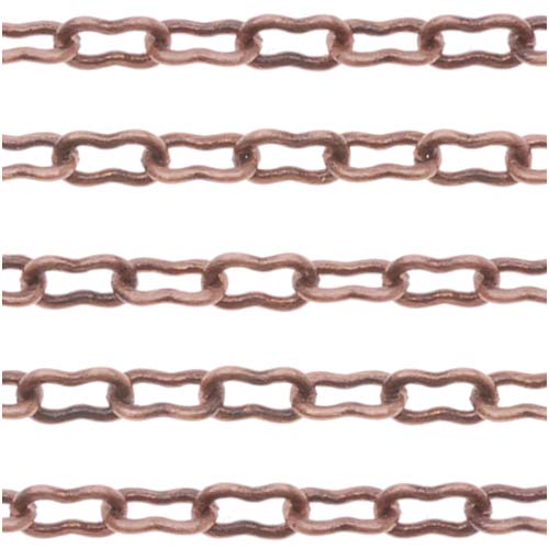 Antiqued Copper Plated Krinkle Chain, 2mm, by the Foot