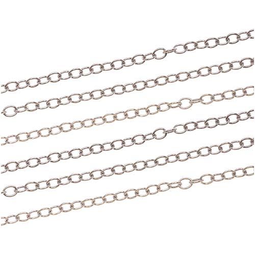 Antiqued Silver Plated Cable Chain, 2.2mm, by the Foot