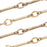 Antiqued 22K Gold Plated Bar & Link Chain, 8.5mm, by the Foot