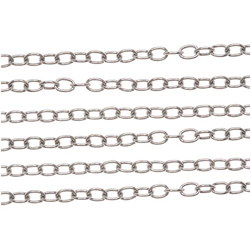Antiqued Silver Plated Cable Chain, 3mm, by the Foot