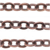 Antiqued Copper Plated Flat Cable Chain, 4.3mm, by the Foot