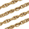 Antiqued 22K Gold Plated Thick Twisted Rope Chain, 4mm, by the Foot