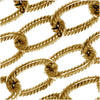 Nunn Design Antiqued Gold Plated Textured Cable Chain 9mm, by the Foot