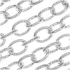 Nunn Design Silver Plated Textured Cable Chain, 4mm, by the Foot