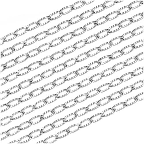 Nunn Design Silver Plated Oval Cable Chain, 2.3mm, by the Foot