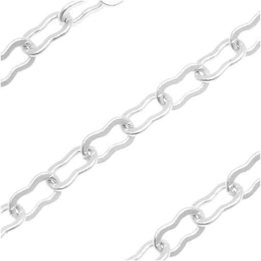 Silver Plated Krinkle Chain, 3mm, by the Foot