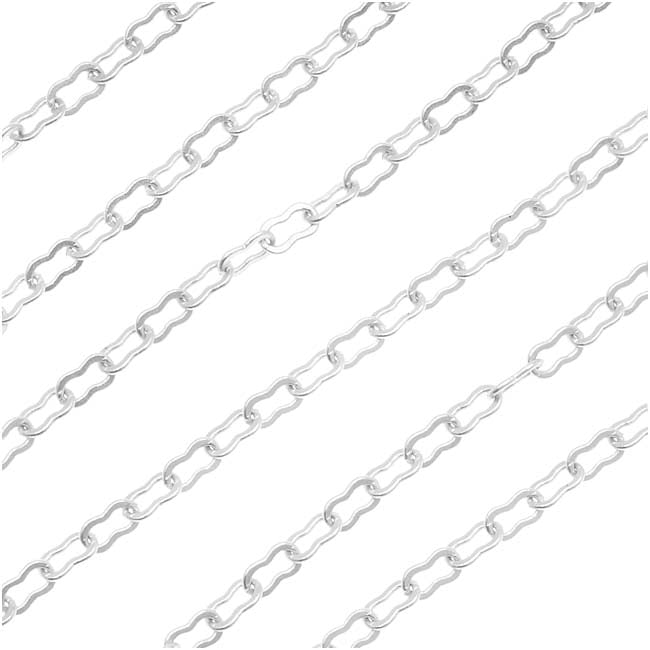 Silver Plated Krinkle Chain, 3mm, by the Foot