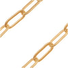 Matte Gold Plated Flat Cable Chain, Long Link 3x8mm, by the Foot