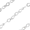 Silver Plated Teardrop Krinkle Chain, 2mm, by the Foot