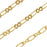 Gold Plated Long & Short Chain, 3mm, Figure Eight Links, by the Foot