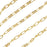 Gold Plated Long & Short Chain, 3mm, Figure Eight Links, by the Foot