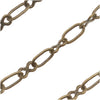Antiqued Brass Chain Long & Short Chain, 3mm, Figure Eight Links, by the Foot