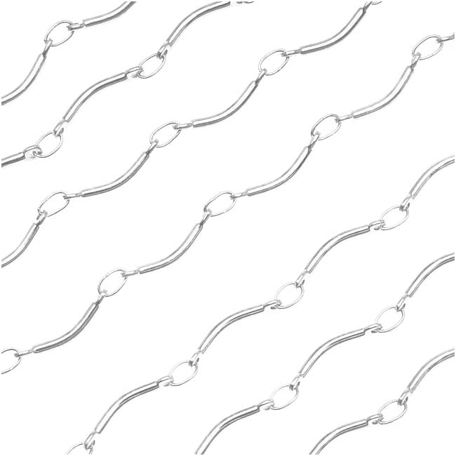 Silver Plated Scalloped Bar Chain, 12.5mm, by The Foot