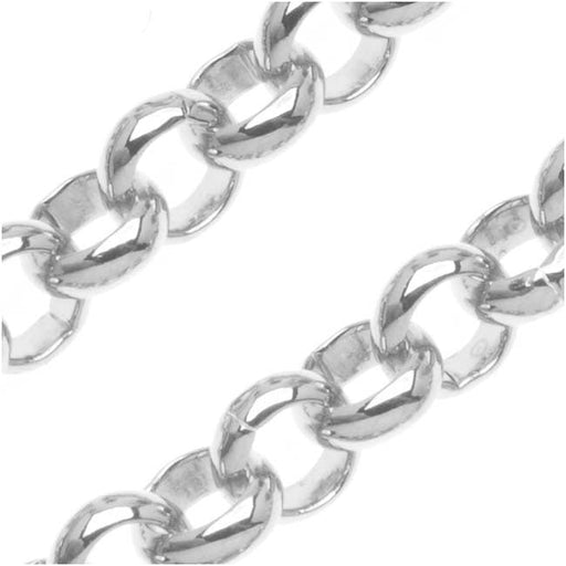 Silver Plated Rolo Chain, 5.7mm, by the Foot