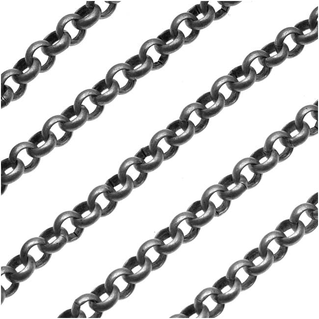 Gun Metal Plated Rolo Chain, 5.7mm, by the Foot — Beadaholique