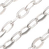 Silver Plated Flat Cable Chain, 6mm, by the Foot