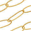Matte Gold Plated Long Oval Cable Chain, 6.8mm x 17mm, by the Foot