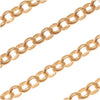Matte Gold Plated Rolo Chain, 3.7mm, by the Foot