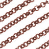 Antiqued Copper Plated Rolo Chain, 3mm, by the Foot