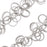 Charm Chain, Hoop Circles 5mm, Antiqued Silver Plated, by the Inch