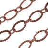 Antiqued Copper Plated Textured Long Short Chain, 6.5mm, by the Foot
