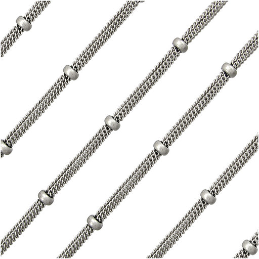 Antiqued Silver Plated Multi-Strand Saturn Chain 2.5mm Wide - Bulk By The Foot