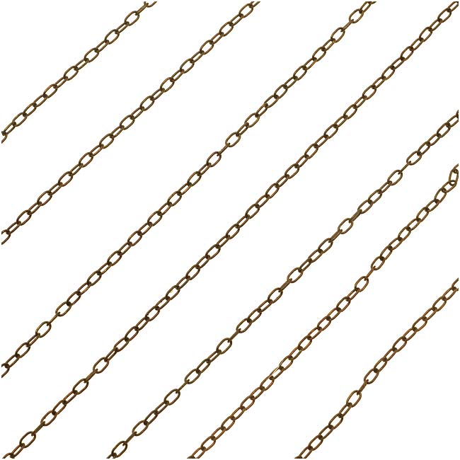 Vintaj Natural Brass Delicate Cable Chain, 3x2mm, by the Foot