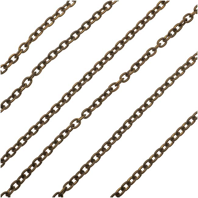 Vintaj Natural Brass Cable Chain, 3mm, by the Foot