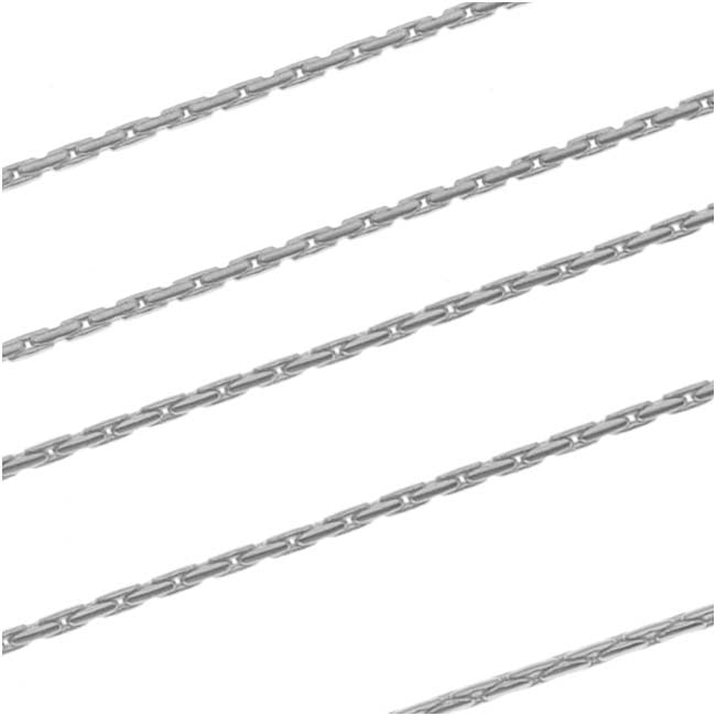 Antiqued Silver Plated Fine Snake Beading Chain, 0.8mm, by the Foot