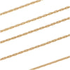 Matte Gold Plated Fine Snake Beading Chain, 1mm, by the Foot
