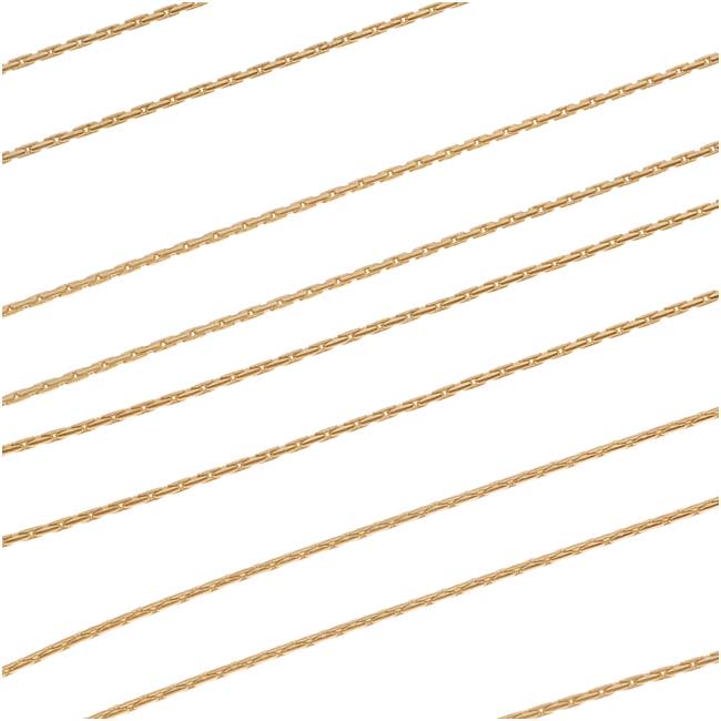 Matte Gold Plated Fine Snake Beading Chain, 1mm, by the Foot