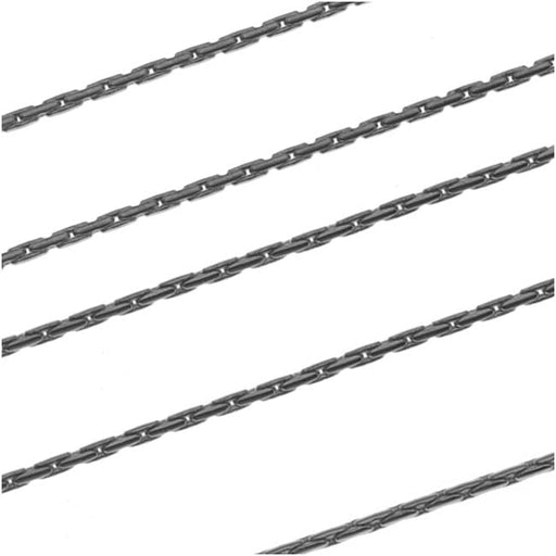 Gun Metal Plated Fine Snake Beading Chain, 1mm, by the Foot