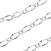 Silver Plated Long & Short Dapped Curb Chain, 5mm, by the Foot