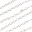 Silver Plated Long & Short Dapped Curb Chain, 5mm, by the Foot