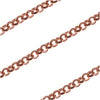 Antiqued Copper Plated Rolo Chain, 2mm, by the Foot