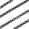 Black Oxidized Plated Rolo Chain, 2mm, by the Foot