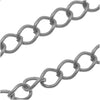 Antiqued Silver Plated Steel Curb Chain, 5mm, by the Foot