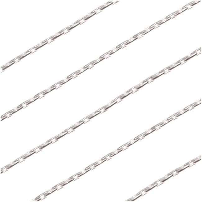 Silver Plated Fine Snake Beading Chain, 1mm, by the Foot