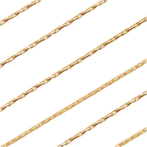 22K Gold Plated Fine Snake Beading Chain, 1mm, by the Foot