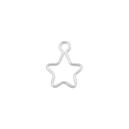 Charm, Star Outline Cutout 14.5x10mm, Sterling Silver (1 Piece)