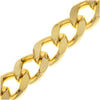 Gold Plated Heavy Filed Curb Chain, 9.5mm, by the Inch